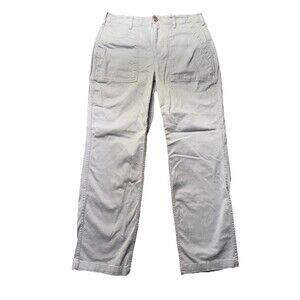Lands End Pants Womens 12 Blue Cotton Stretch Ankle Chino Straight Leg Casual